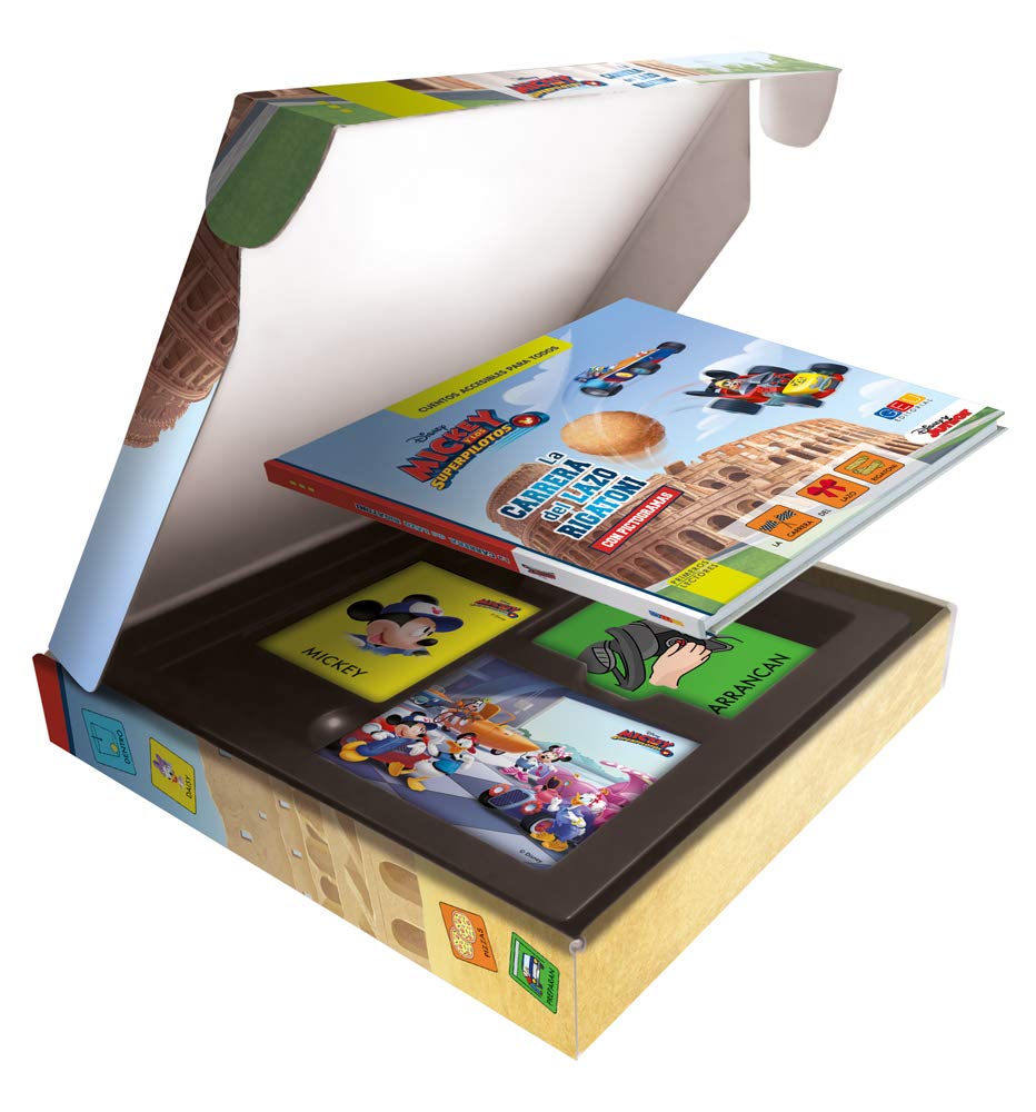 Libro: Mickey y los superpilotos.La carrera del lazo Rigatoni - cuento con pictogramas/ Editorial GEU/ A partir de 3 años-TEA/ Fomento lectura / Apoyo visual
