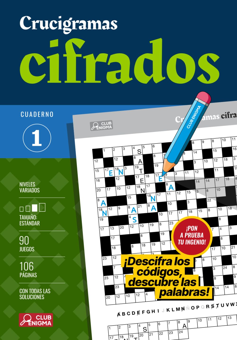 Libro: Crucigramas cifrados - Cuaderno 1 (Spanish Edition)