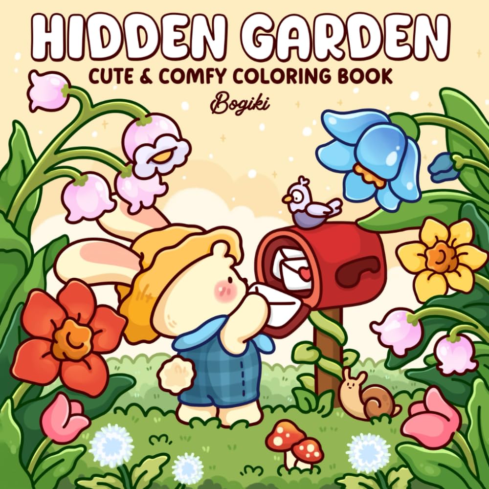Libro: Hidden Garden: A Cute & Comfy Coloring Book for Teens and Adults Featuring Adorable Animals and Nature Scenes for Relaxation and Stress Relief
