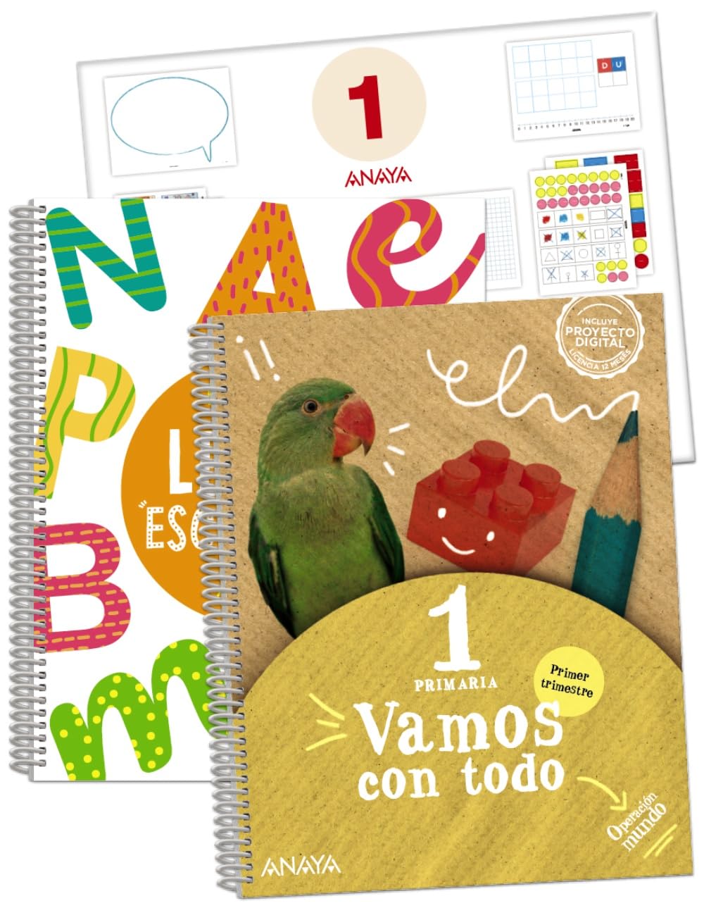 Libro: Vamos con todo 1. Primer trimestre. + Lectoescritura + Material manipulativo