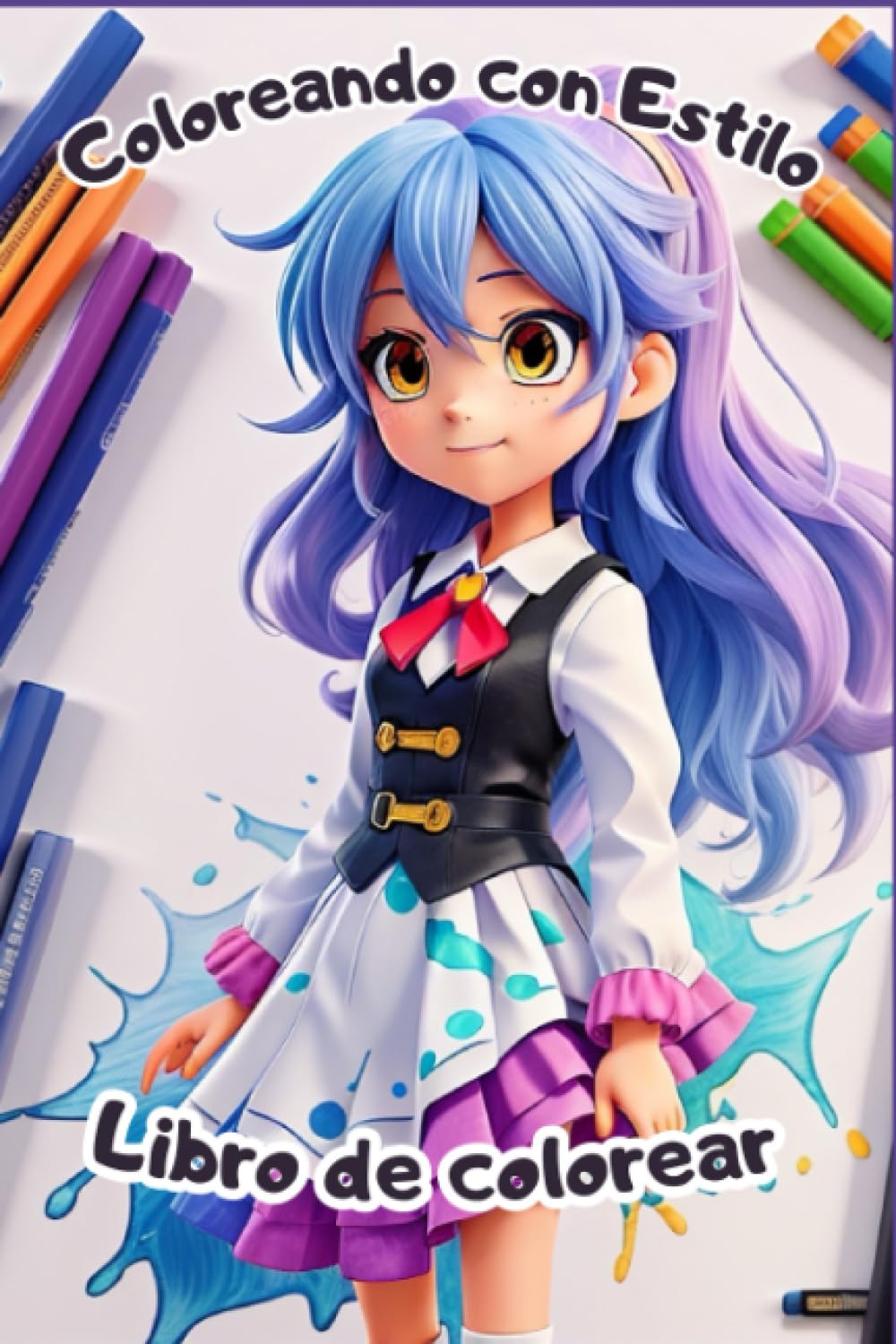 Libro: Coloreando con Estilo: Niñas Anime para Niños: Libro de colorear para niños y niñas a partir de 6 años (Spanish Edition)