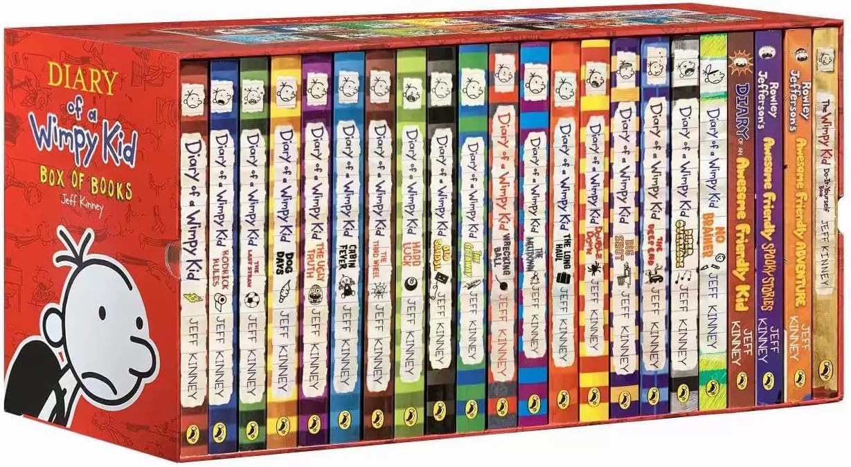 Libro: Jeff Kinney Diary of a Wimpy Kid Complete 1–24 Book Boxed Set – Children’s Funny Adventure Series