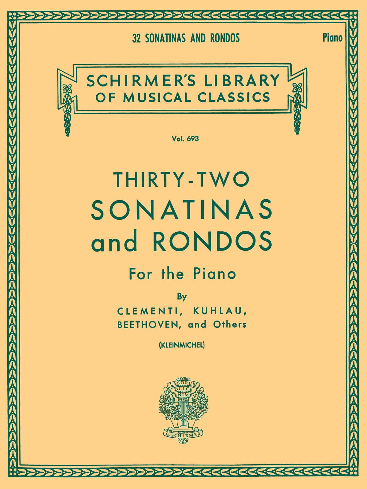 Libro: 32 Sonatinas and Rondos: Schirmer Library of Classics Volume 693 Piano Solo