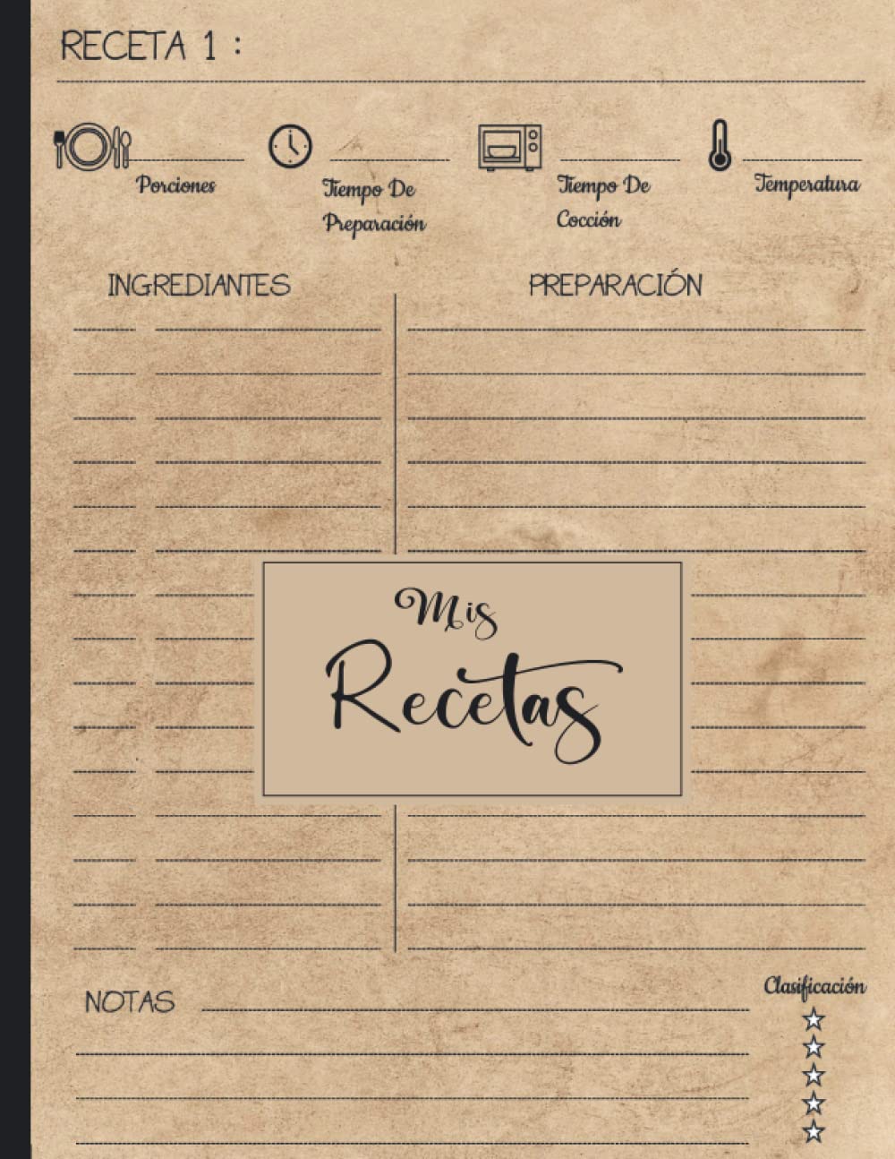 Libro: Mis Recetas: Recetario de cocina para escribir | Cuaderno para recetas de cocina | Recetario de cocina en blanco | Libreta para recetas de cocina| ... 125 recetas | Formato A4 (Spanish Edition)