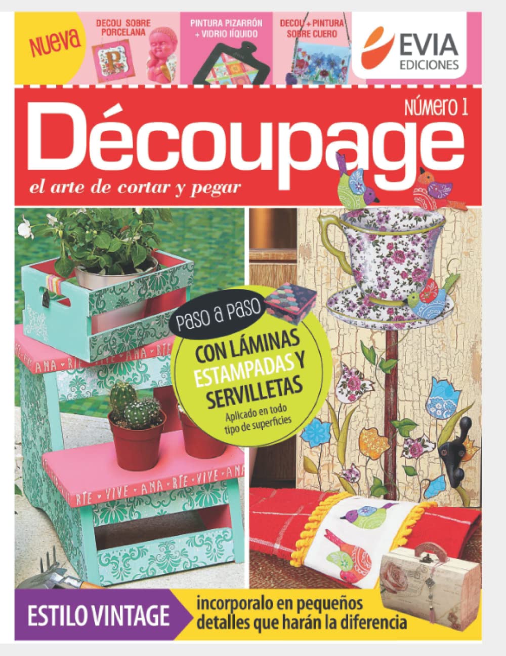 Libro: Découpage 1: El arte de cortar y pegar, paso a paso (Spanish Edition)