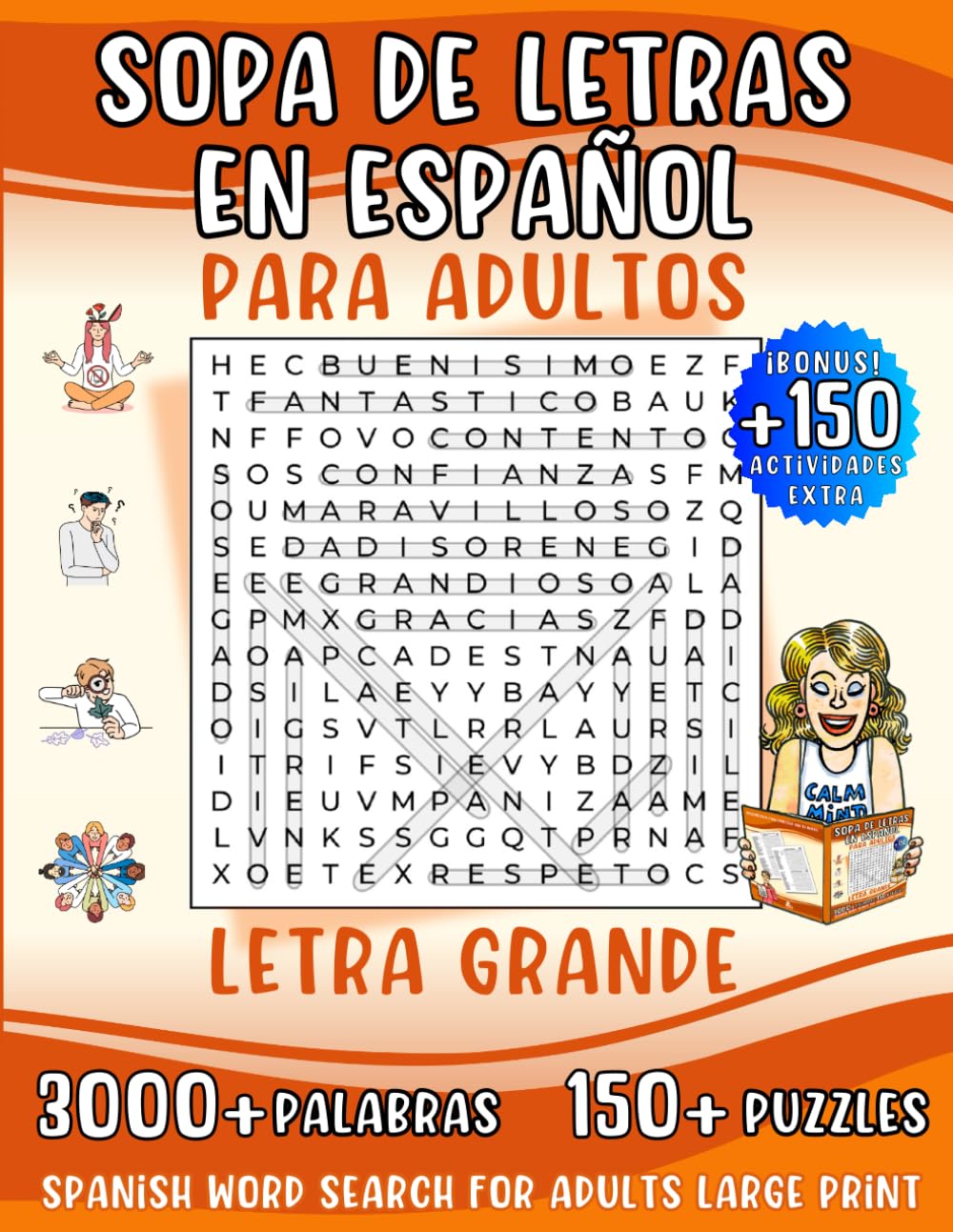 Libro: Sopa de Letras en Español para Adultos Letra Grande: 3000+ Palabras y 150+ Actividades para Ejercitar la Memoria y Relajar la Mente. Spanish Word ... Large Print (Sopa de Letras para Adultos)