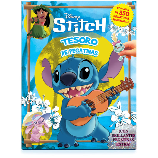 Disney Stitch Tesoro de Pegatinas - Libros de actividades para niños, 350 pegatinas reutilizables, pegatinas brillantes extra, 96 páginas de diversión