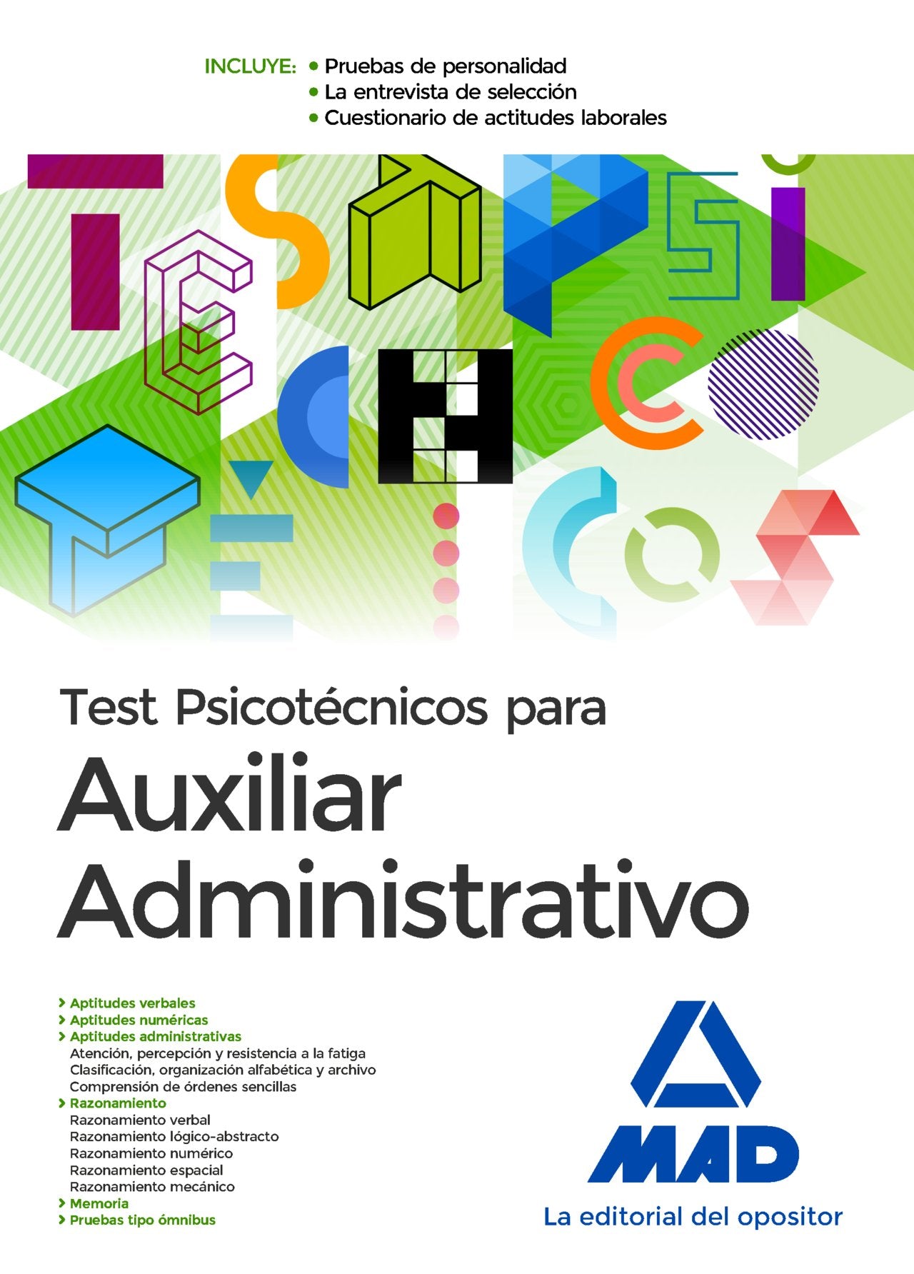 Libro: Test Psicotécnicos para Auxiliar Administrativo