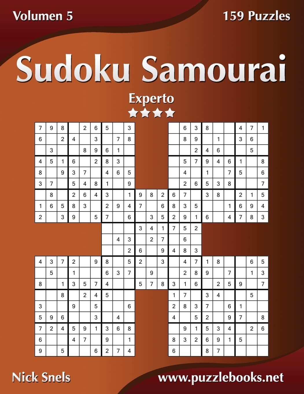 Libro: Sudoku Samurai - Experto - Volumen 5 - 159 Puzzles (Spanish Edition)