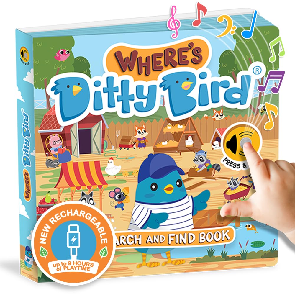 Libro: Ditty Bird | Where's Ditty? | Look and Find book with sounds | Activity Sound Book for toddlers 1- 3 | Early learning toy