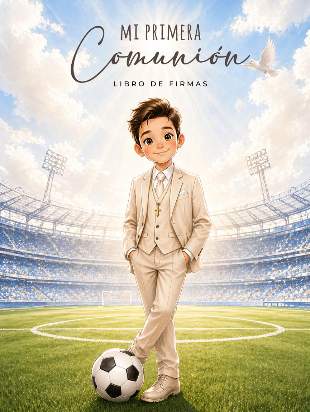 Libro de Firmas Comunión Niño Fútbol "Mi primera Comunión" para Dedicatorias de Invitados, Fotografías, Lista de Regalos