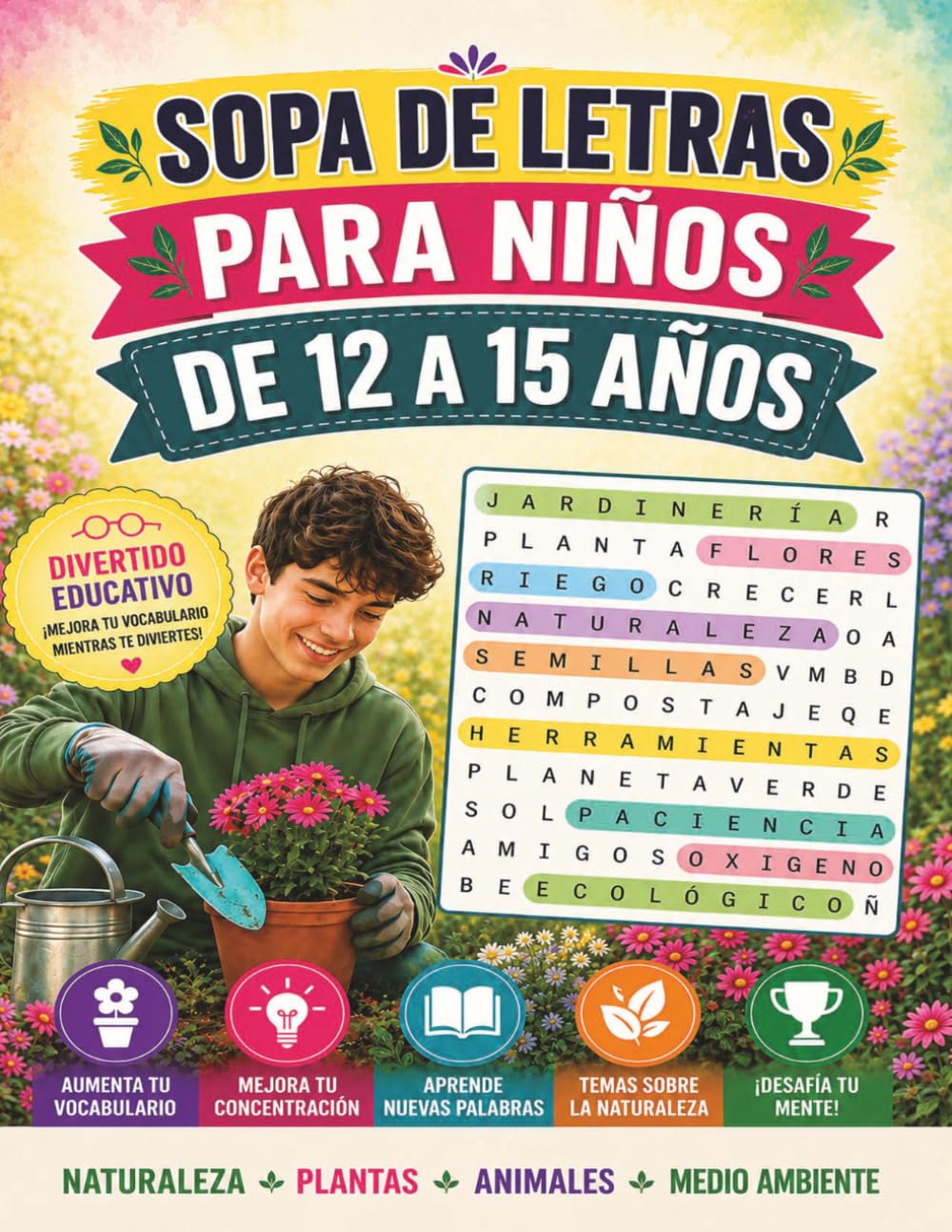 Libro: Sopa de Letras para Niños De 12 a 15 años: 12 -15 años Juegos para Aprender Vocabulario Basico