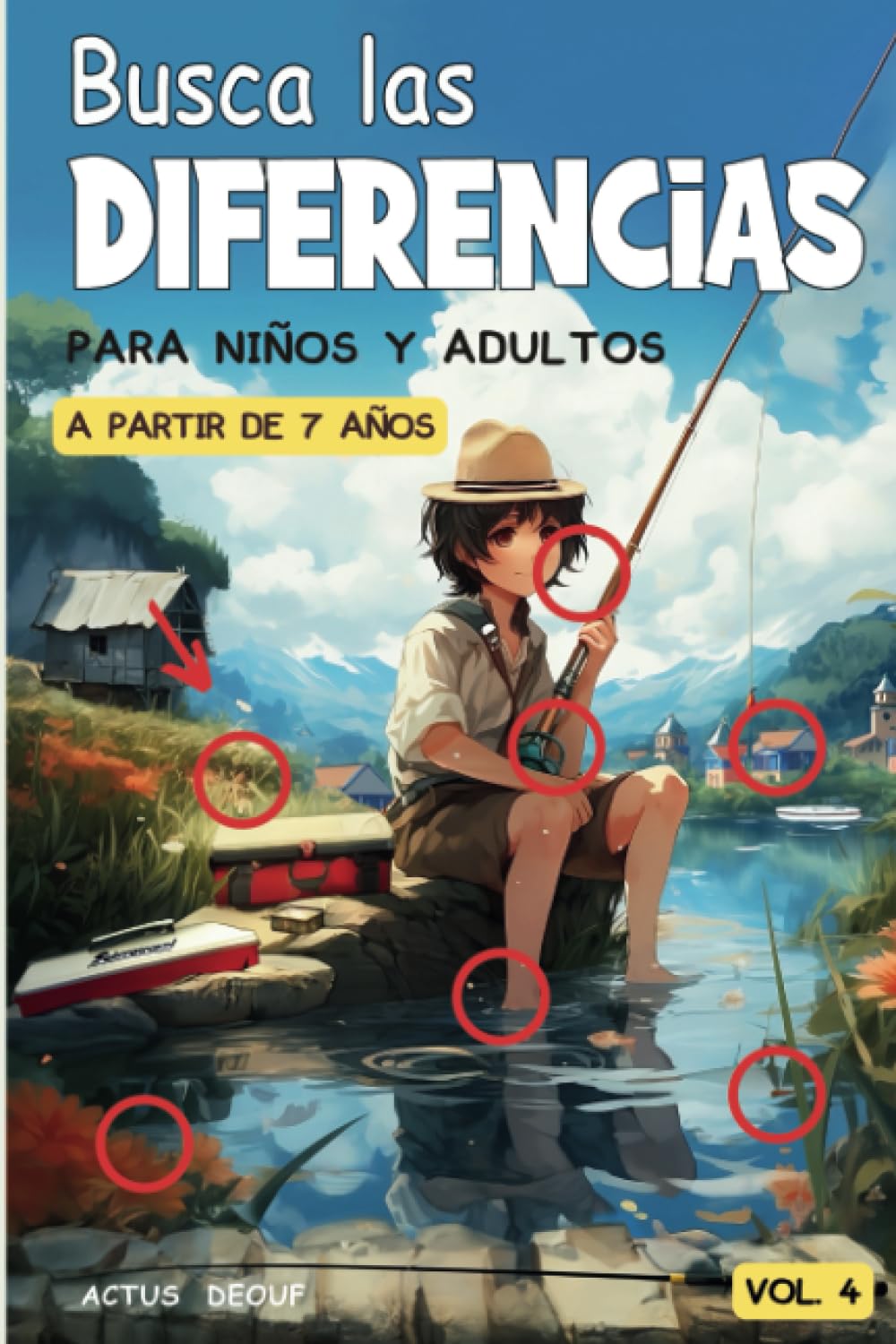 Libro: Busca las diferencias para niños y adultos vol.4: 32 juegos a todo color, más de 400 diferencias + soluciones - idea del regalo (Spanish Edition)