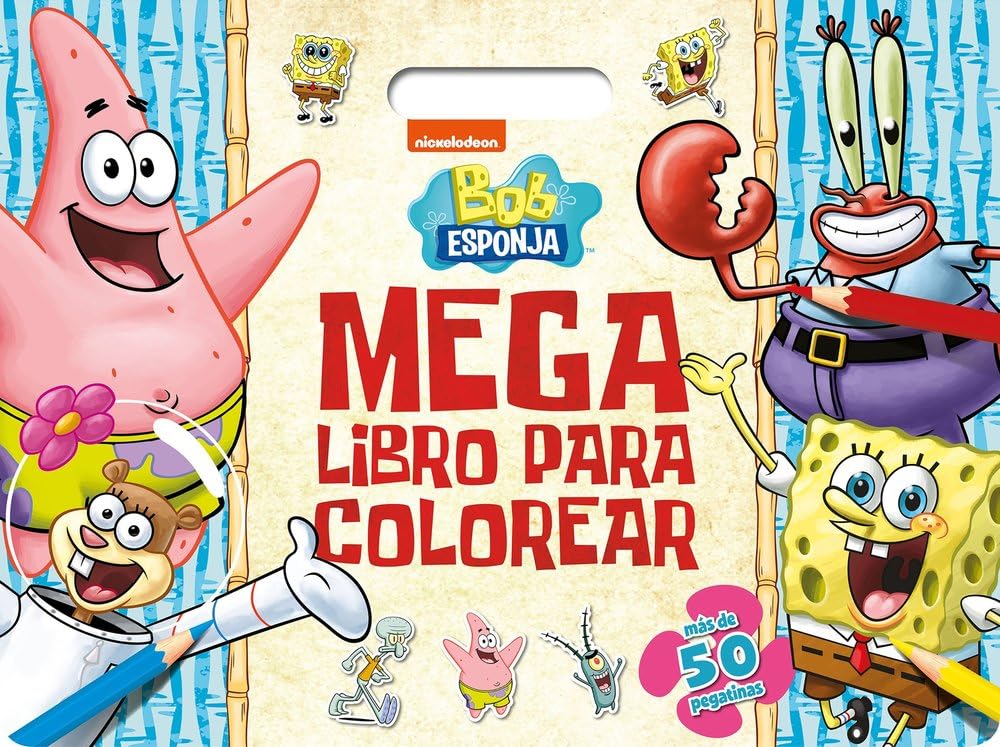Libro: Bob Esponja. Megalibro para colorear: Con pegatinas