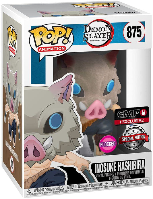 Funko Pop Animation: Demon Slayer: Kimetsu no Yaiba - Inosuke Exclusivo (Aterciopelado)