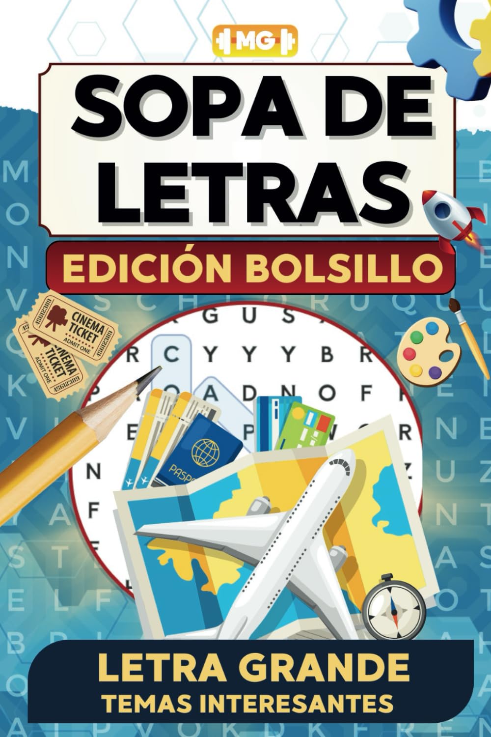 Libro: SOPA DE LETRAS Edición de Bolsillo con Letra Grande y Temas Interesantes: Tamaño Pequeño Ideal para Viajar - 1800 Palabras en 100 Pasatiempos para ... la Vista (Sopas de Letras para Adultos)