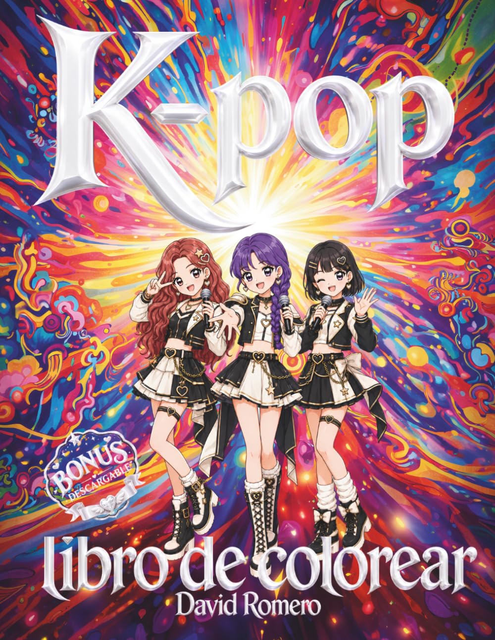 K-pop libro de colorear: Sueña y brilla como una estrella K-pop. Libro para niñas de 4 a 12 años con actividades creativas, kawaii anime, idols K-pop, ... para el desarrollo de su creatividad.