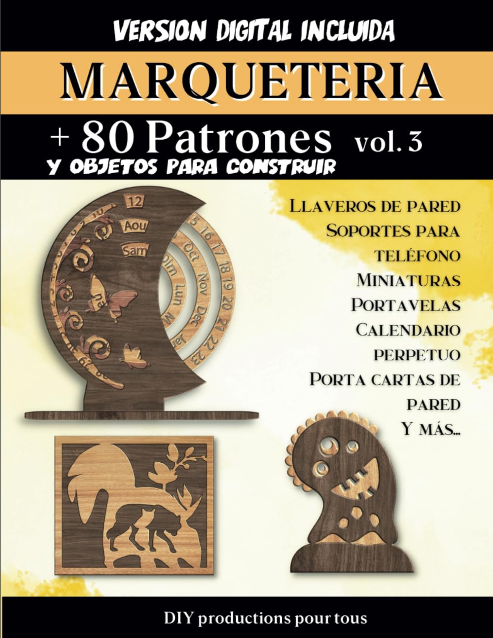 Libro: marqueteria + 80 Patrones y objetos para hacer: Un soporte ideal para todos los entusiastas de la carpintería. Planos y patrones listos para usar para ... VERSIÓN DIGITAL INCLUIDA (Spanish Edition)
