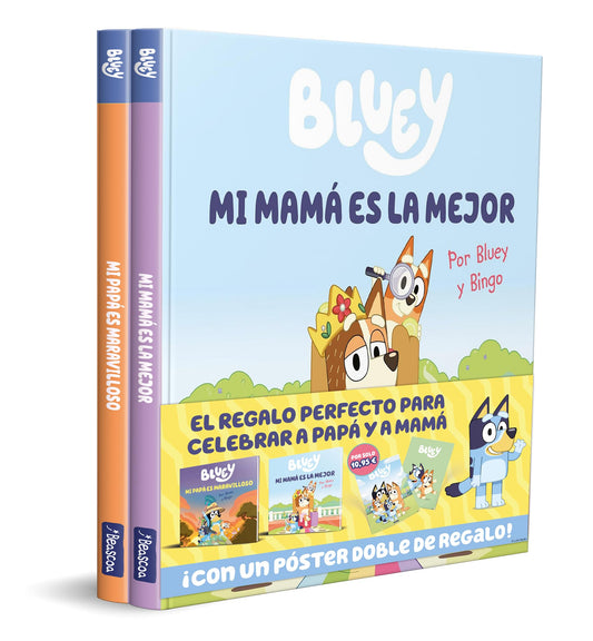 Bluey. Un cuento - ¡Papá y Mamá son geniales! Pack con dos libros de Bluey para regalar el Día del Padre y el Día de la Madre: Incluye póster de regalo (Cuentos infantiles)