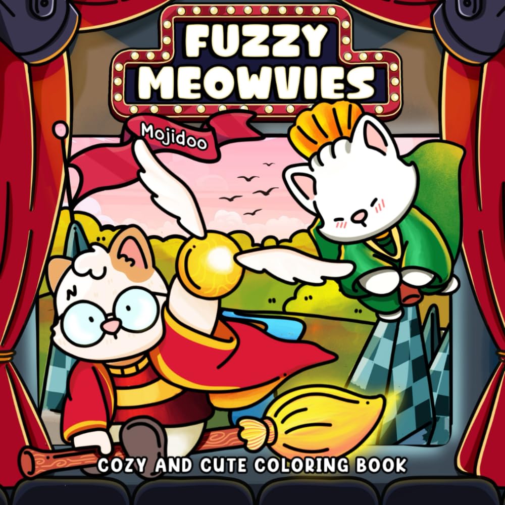 Libro: Fuzzy Meowvies: Cozy and Cute Coloring Book for Adults and Teens with Cinema-Inspired Cat Friends, Bold Simple Easy Animal Designs for Stress Relief Relaxation Books (Meowvies Coloring)
