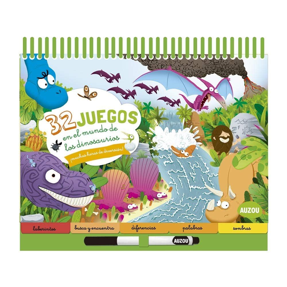 Libro: 32 juegos en el mundo de los dinosaurios (ESPIRAL)
