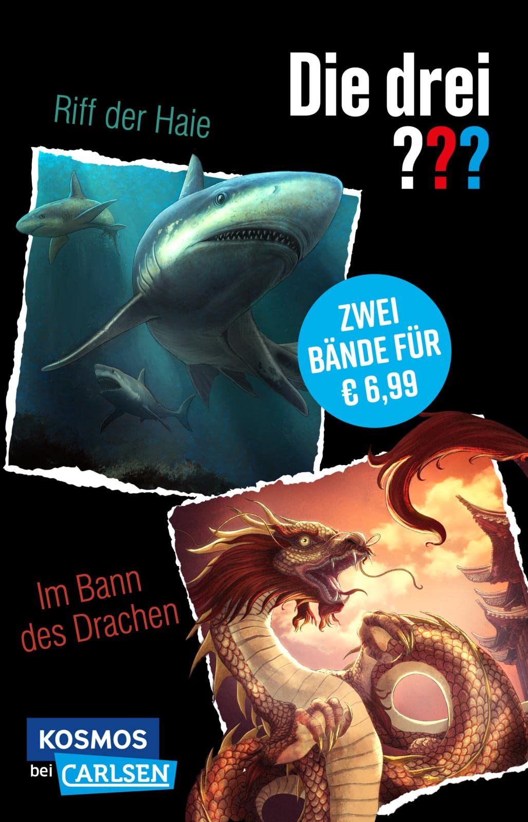 Libro: Die drei : Doppelband - Enthalt die Bande: Die drei und das Riff der Haie / Im Bann des Drachen [German]