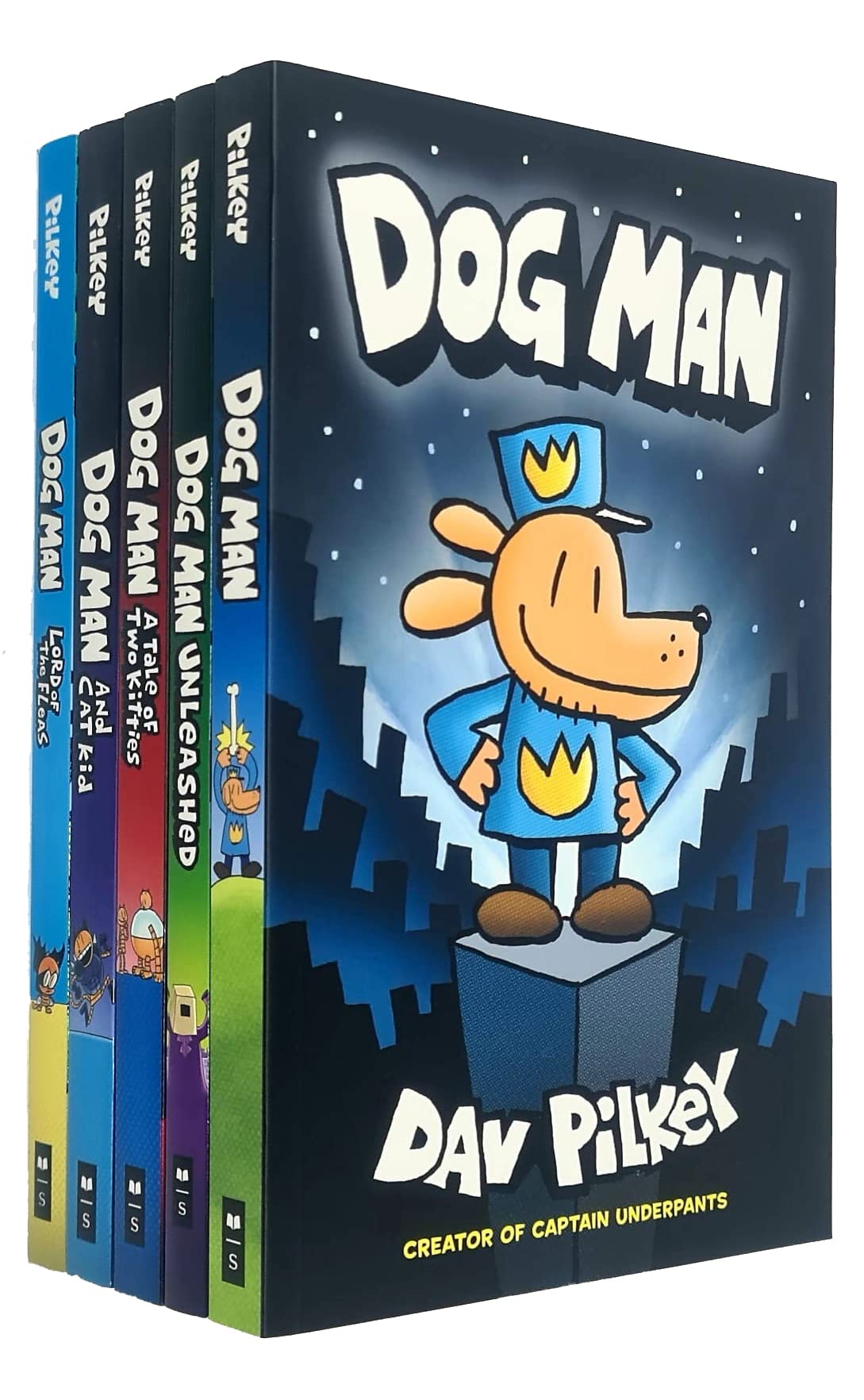 Libro: Dog Man Series 7 Books Collection Set By Dav Pilkey (Dog Man, Unleashed, A Tale of Two Kitties, Dog Man and Cat Kid, Lord of the Fleas, Brawl of the Wild [Hardcover], For Whom the Ball Rolls [Hardcove