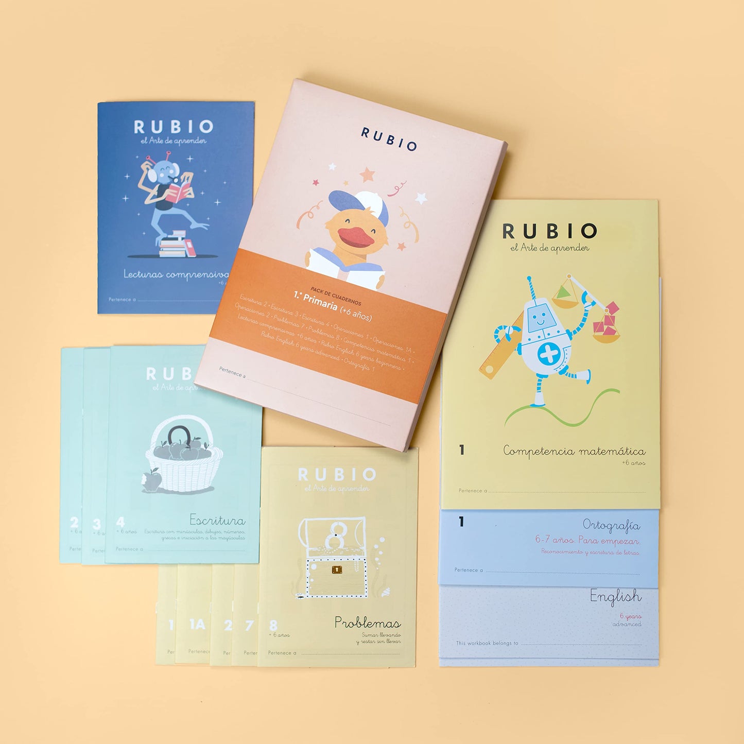 Pack cuadernos Rubio para 1º Primaria. Contiene 13 cuadernos. (PACKS ESCOLARES)