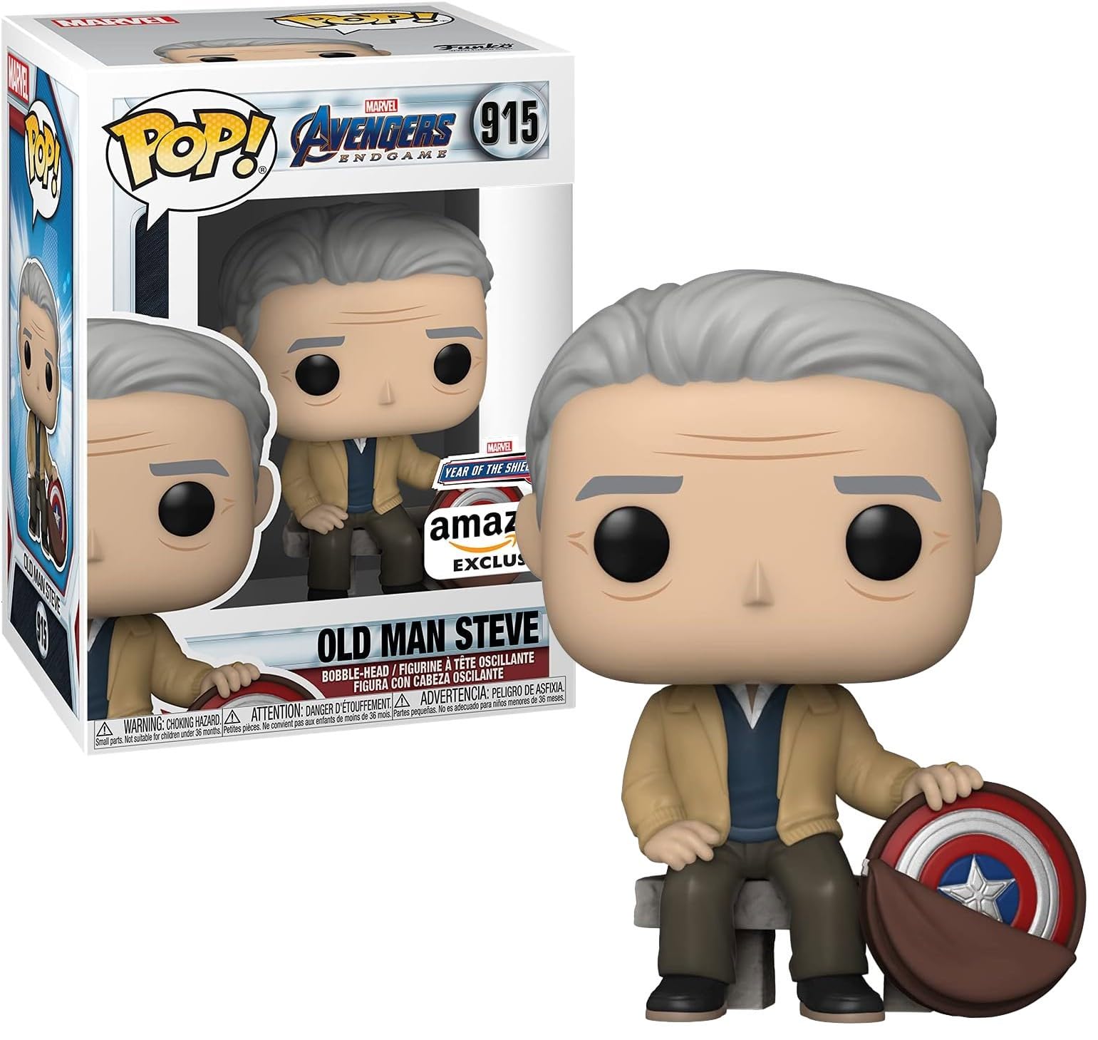 Funko Pop! Marvel: Year of The Shield - Old Man Steve, Exclusivo Amazon