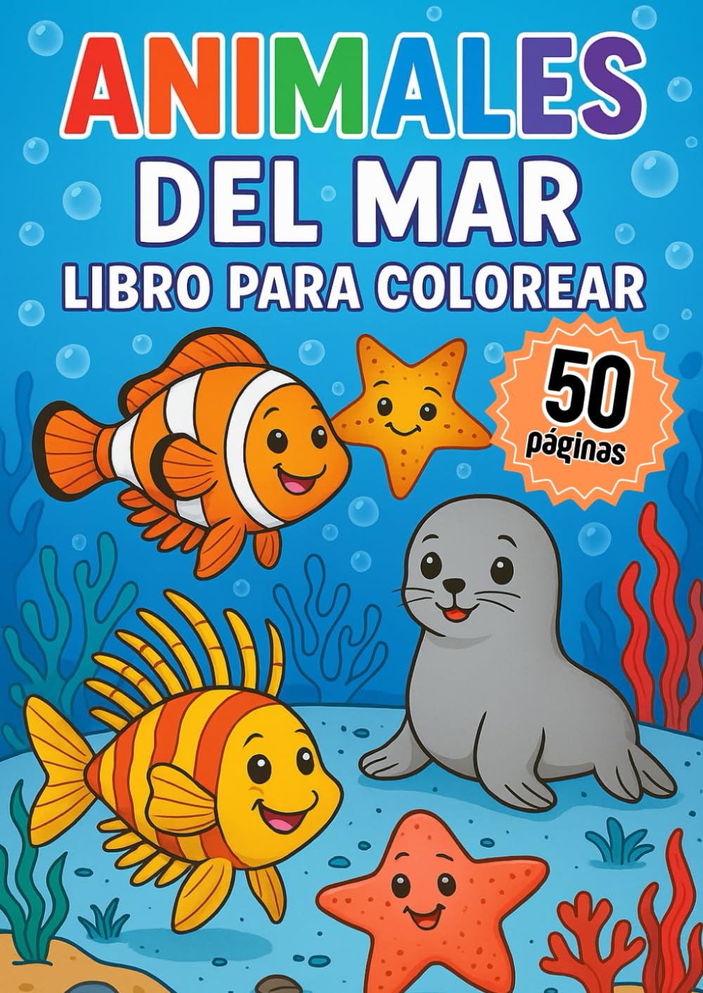 Libro: Animales marinos: libro para colorear: Libro para colorear de 3 a 6 años (Spanish Edition)