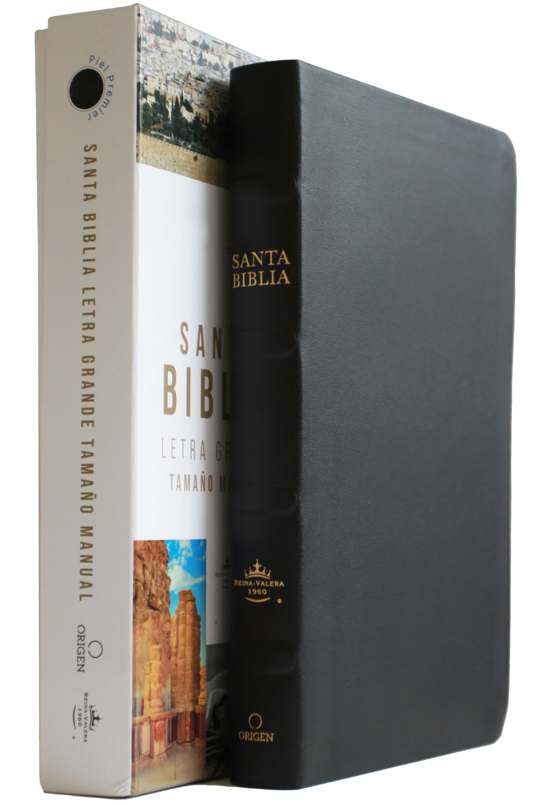 Libro: Biblia RVR 1960 letra grande tamaño manual, Piel Premier negro / Spanish Bible RVR 1960 Handy Size Large Print Bonded Leather Black (Spanish Edition)