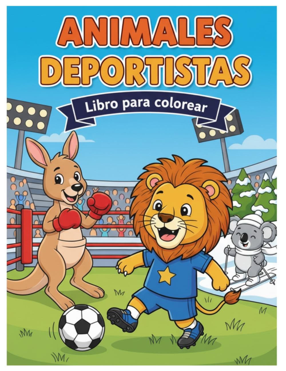 Libro: Animales Deportistas: Libro para colorear para niños (Spanish Edition)