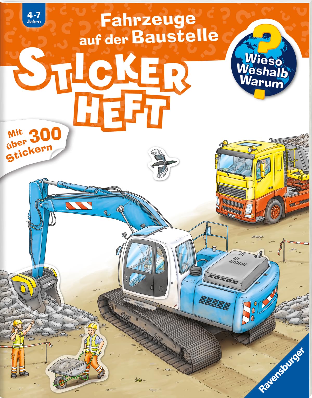 Libro: Wieso? Weshalb? Warum? Stickerheft: Fahrzeuge auf der Baustelle