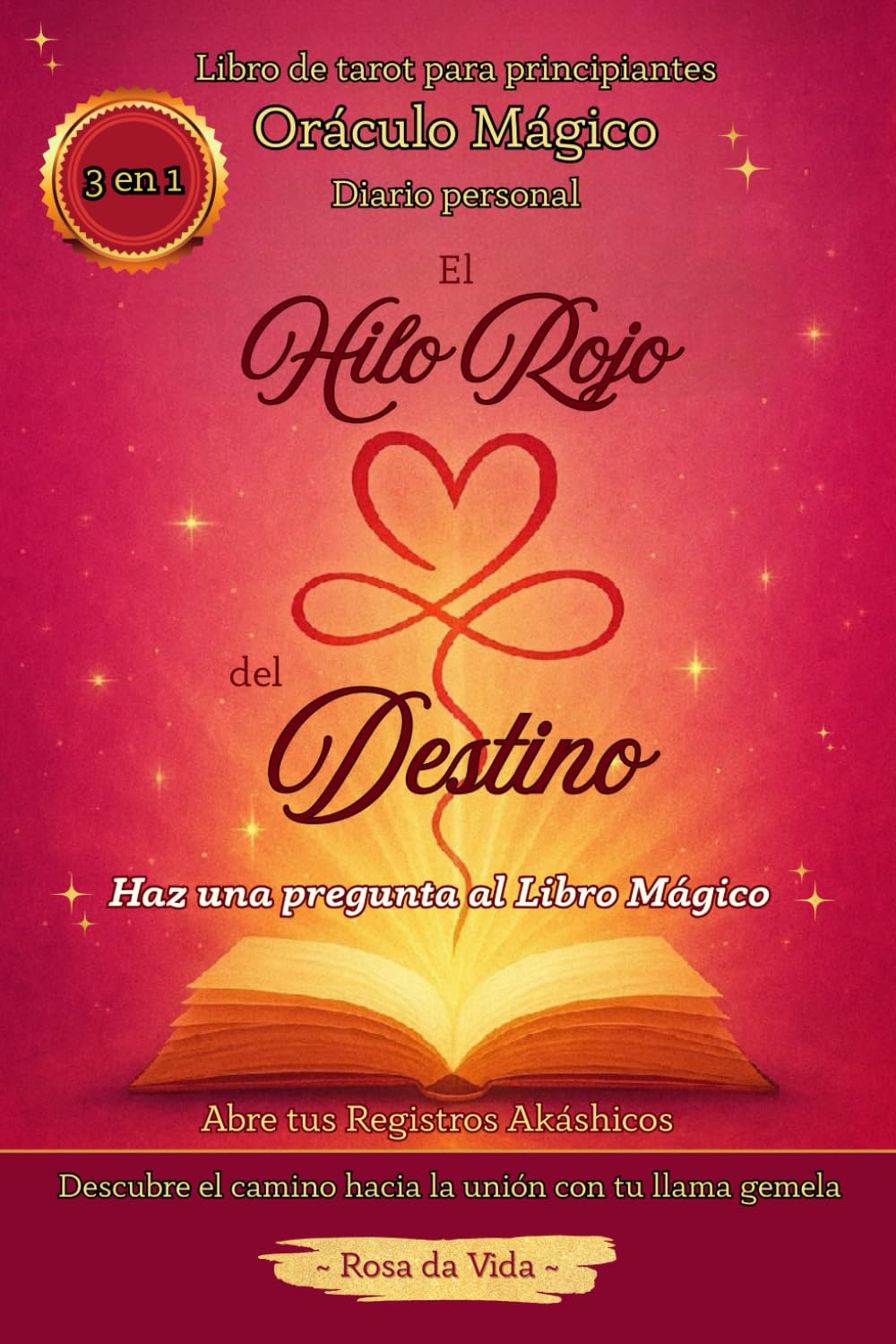 Libro: Oraculo magico libro cartas tarot para principiantes en español y diario personal EL HILO ROJO DEL DESTINO para parejas de almas gemelas: Abre tus Registros Akashicos para la union con tu llama gemela