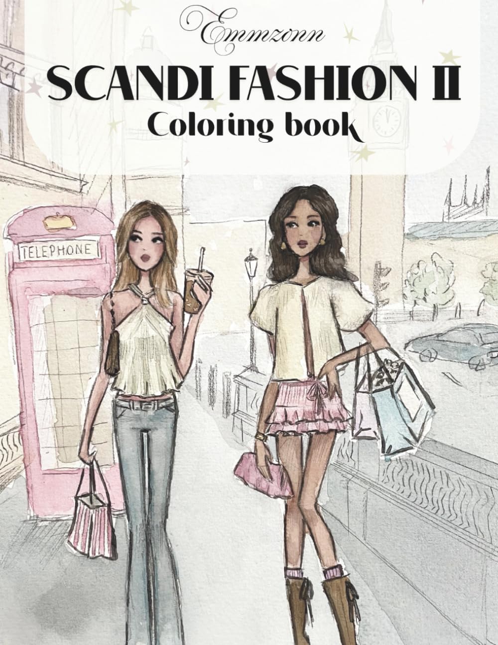 Libro: Scandi fashion 2 coloring book, Emmzonn: Fashion illustrations, girlhood and self-care (Emmzonn coloring books)