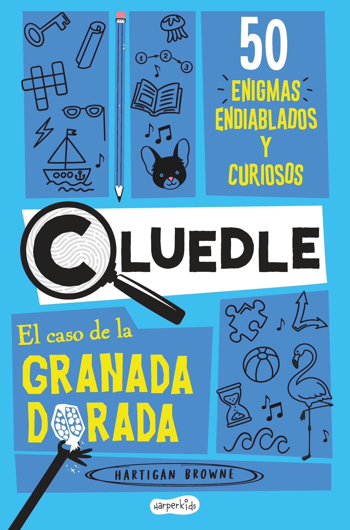Libro: Cluedle. El caso de la granada dorada. 50 enigmas endiablados y curiosos (Libro 2) (HARPERKIDS)
