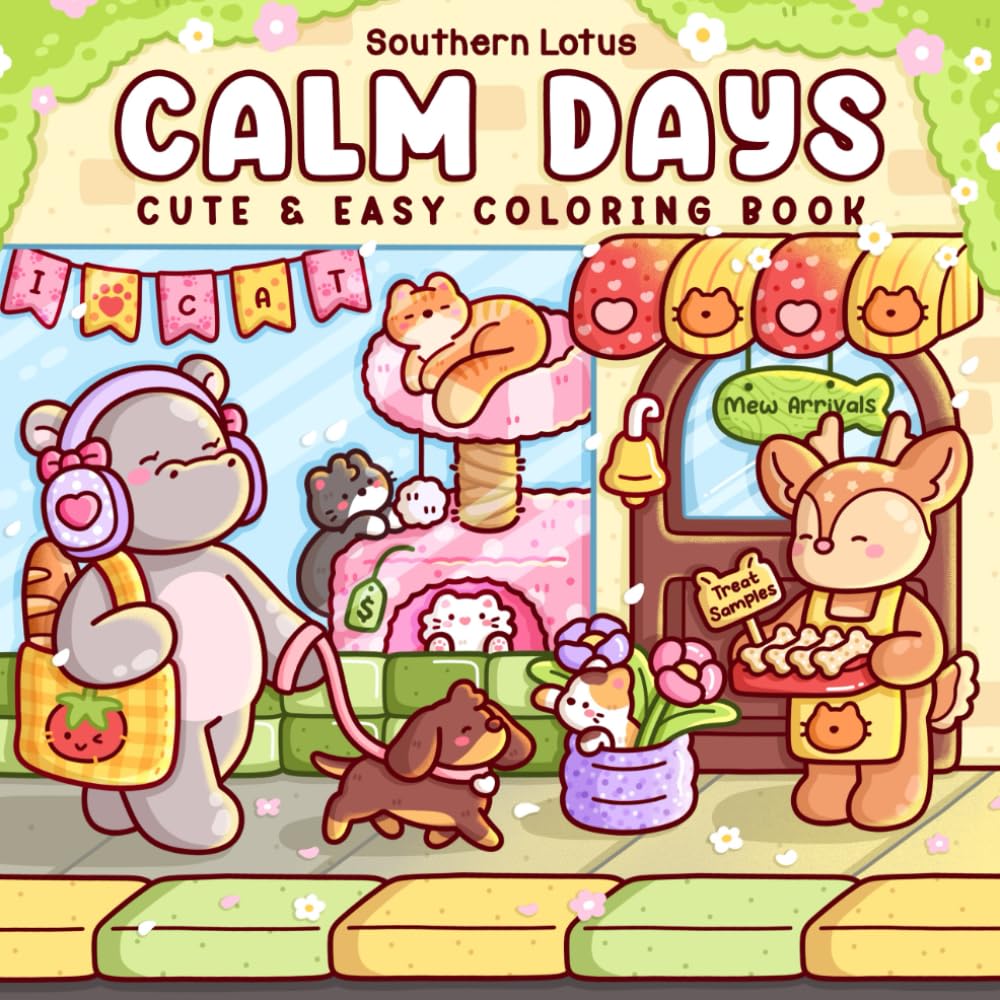 Libro: Calm Days: Coloring Book for Adults and Teens Featuring Cozy Animal Friends in Soft Moments and Self-Love Routines for Relaxation (Cute & Easy Coloring)