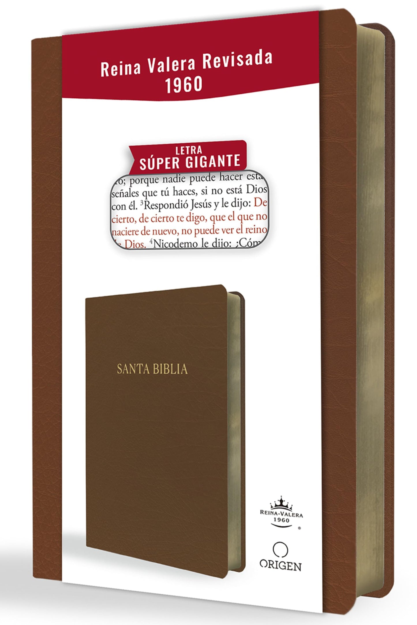 Libro: Biblia Reina Valera Revisada 1960 letra súper gigante, símil piel marrón / Spanish Bible RVR 1960 Super Giant Print, Brown Leathersoft (Spanish Edition)