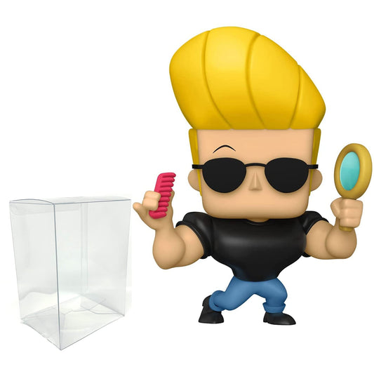 Funko Cartoon Network: Johnny Bravo - Johnny with Mirror & Comb Pop! Figura de Vinilo (Bundled with Compatible Pop Box Protector Case)