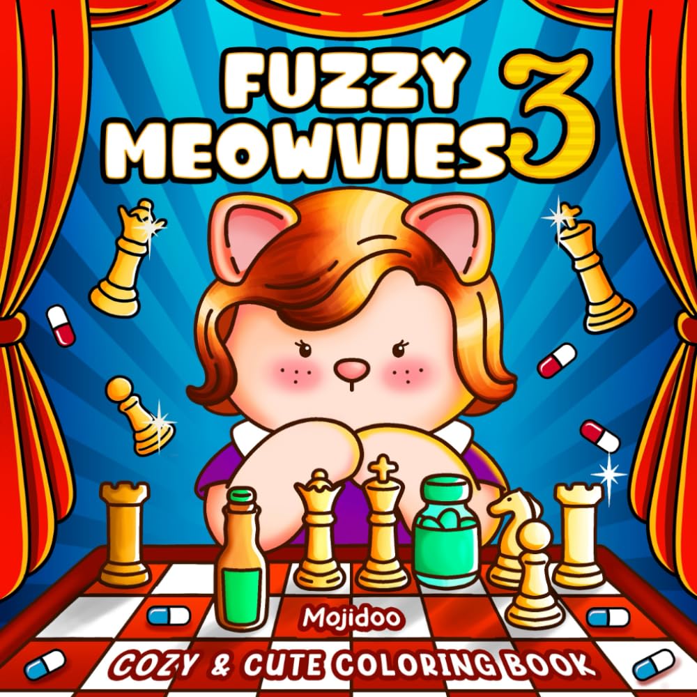 Libro: Fuzzy Meowvies 3: Cozy and Cute Coloring Book for Adults & Teens Featuring Comfy Cat Friends in TV Series-Inspired Scenes (Meowvies Coloring)