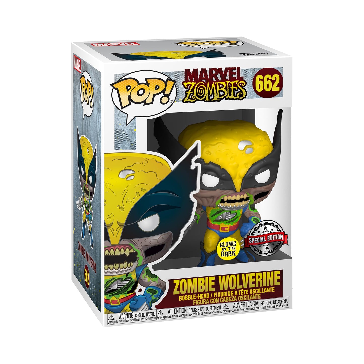 Funko Pop! Marvel: Marvel Zombies - Wolverine - Brilla en la Oscuridad - Collectible Figura de Vinilo