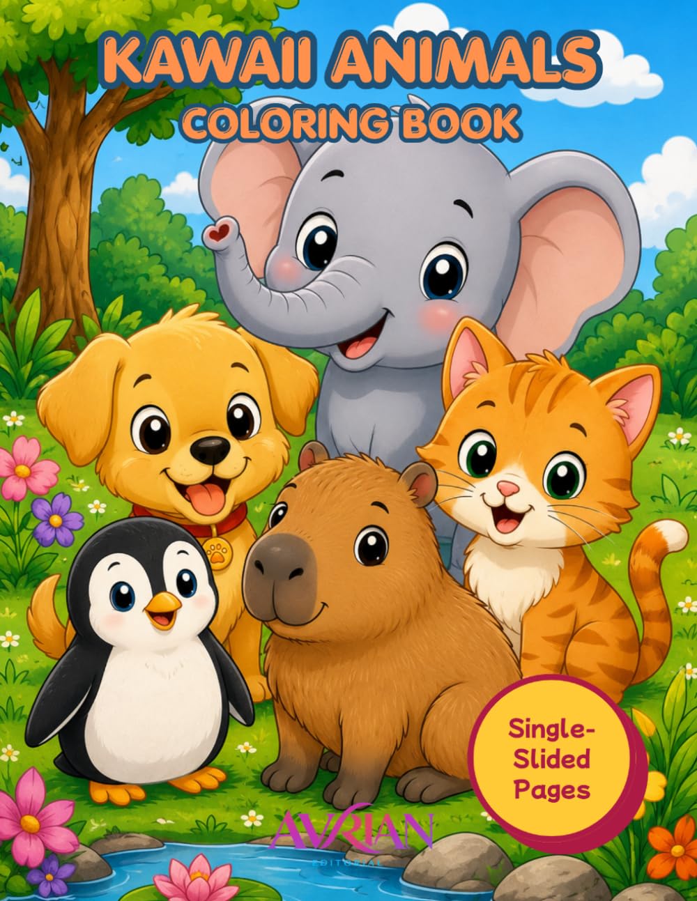 Libro: Kawaii Animals Coloring Book for Kids: Bold and Easy Desings with Adorable Creatures, Simple Large Patterns for Toddlers, Preschoolers, an Beginners (Aesthetic Bold & Easy Series)