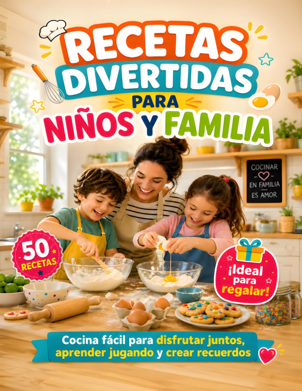Libro: RECETAS DIVERTIDAS PARA NIÑOS Y FAMILIA: Regalo Original para Día del Padre y Día de la Madre - Libro de Cocina Fácil para Disfrutar en Familia, Aprender Jugando y Crear Recuerdos Juntos
