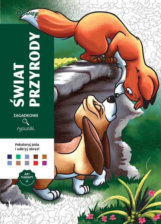 Art therapy Kolorowanka antystresowa Disney Świat przyrody Zagadkowe rysunki