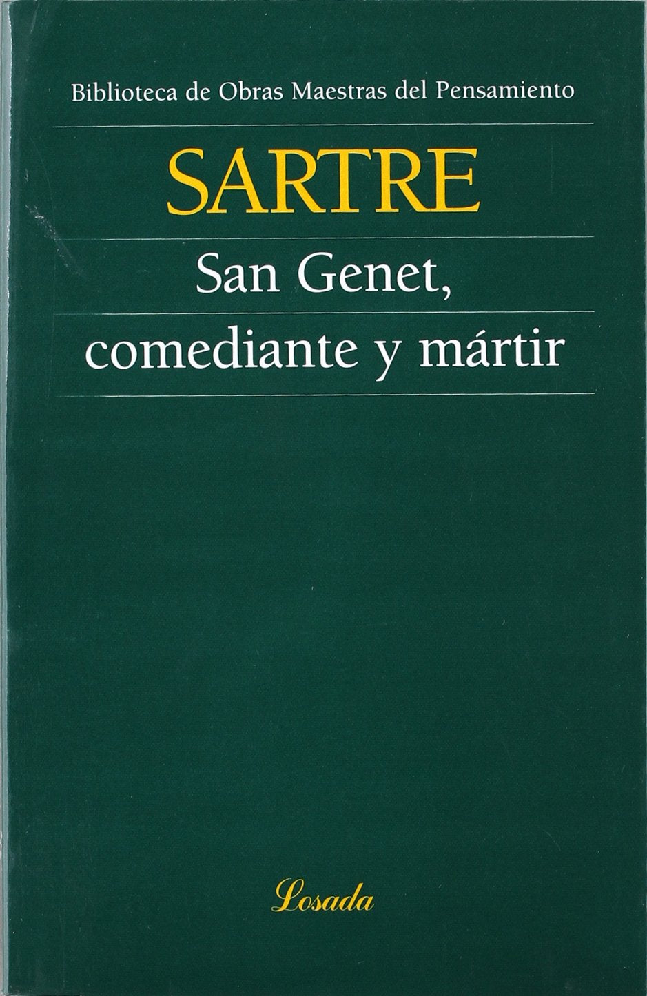 Libro: San Genet, comediante y martir (Spanish Edition)