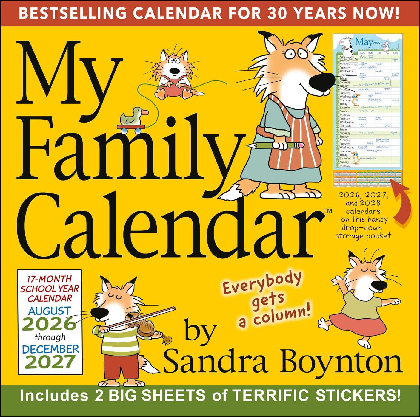 Libro: Sandra Boynton's 17-Month 2026-2027 My Family Wall Calendar