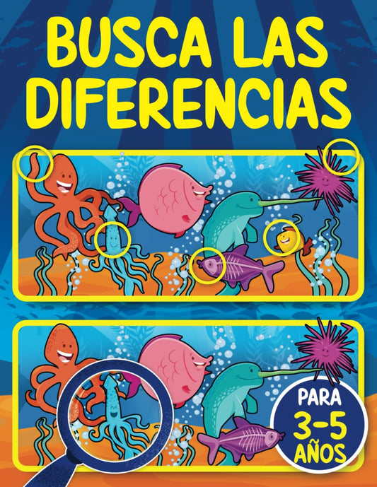 Busca las Diferencias para 3-5 años: 65 Puzzles - 300+ Diferencias | Encuentra las Diferencias para Niños de 3, 4 y 5 años | Libro de Actividades y Juegos 3-4, 4-5