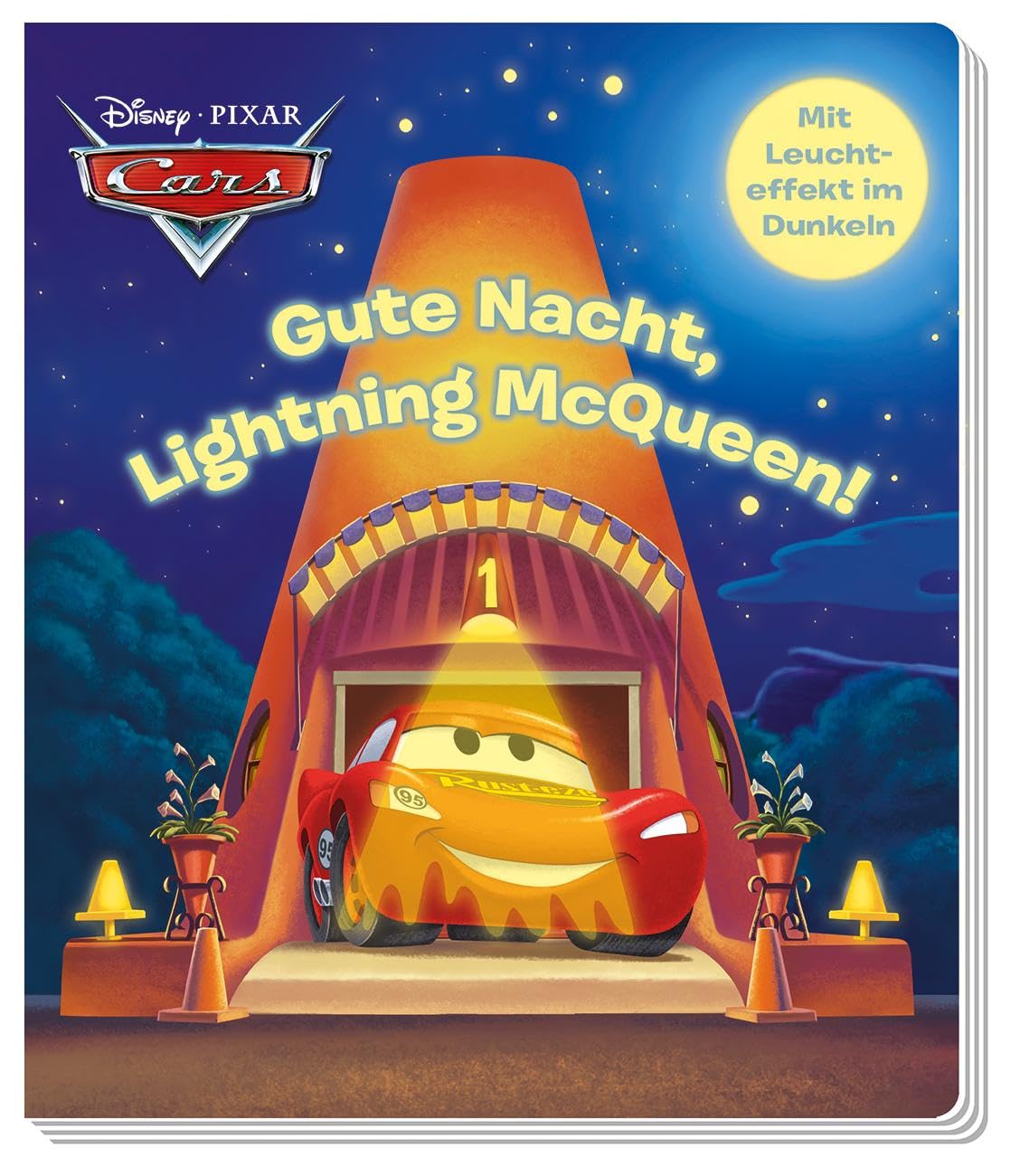 Libro: Disney PIXAR Cars: Gute Nacht, Lightning McQueen!: Pappbilderbuch mit Glow-in-the-Dark-Effekten auf jeder Seite