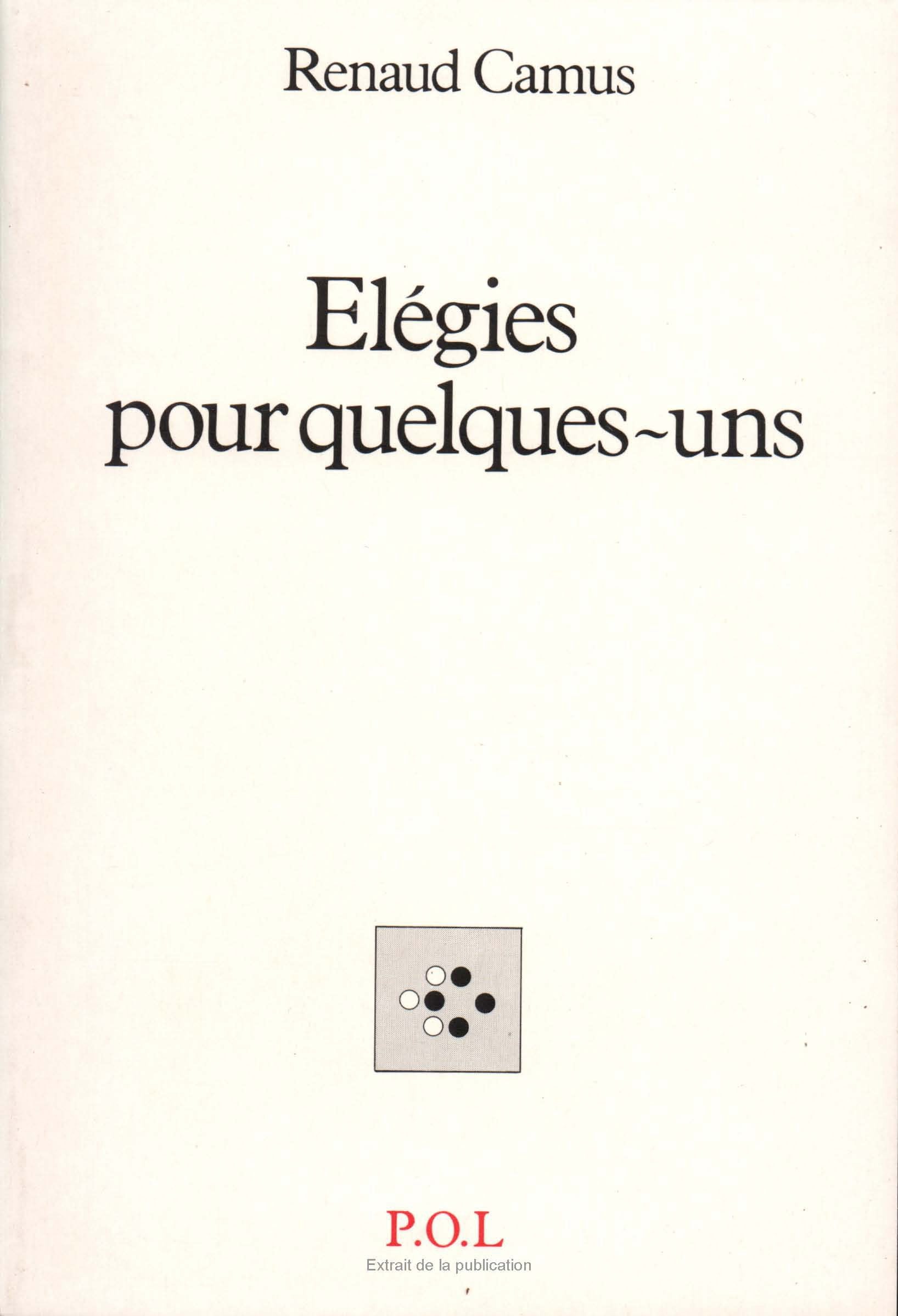 Libro: Élégies pour quelques-uns