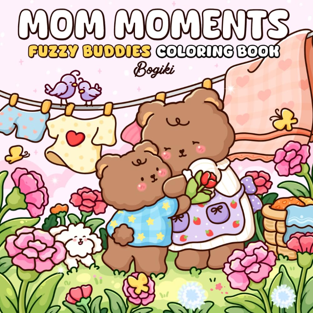 Libro: Mom Moments: A Coloring Book for Adults and Teens Featuring Heartwarming and Cute Mother-Child Scenes for Relaxation and Mindfulness
